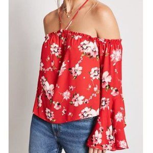 Forever 21 Floral blouse w/ flutter sleeves
